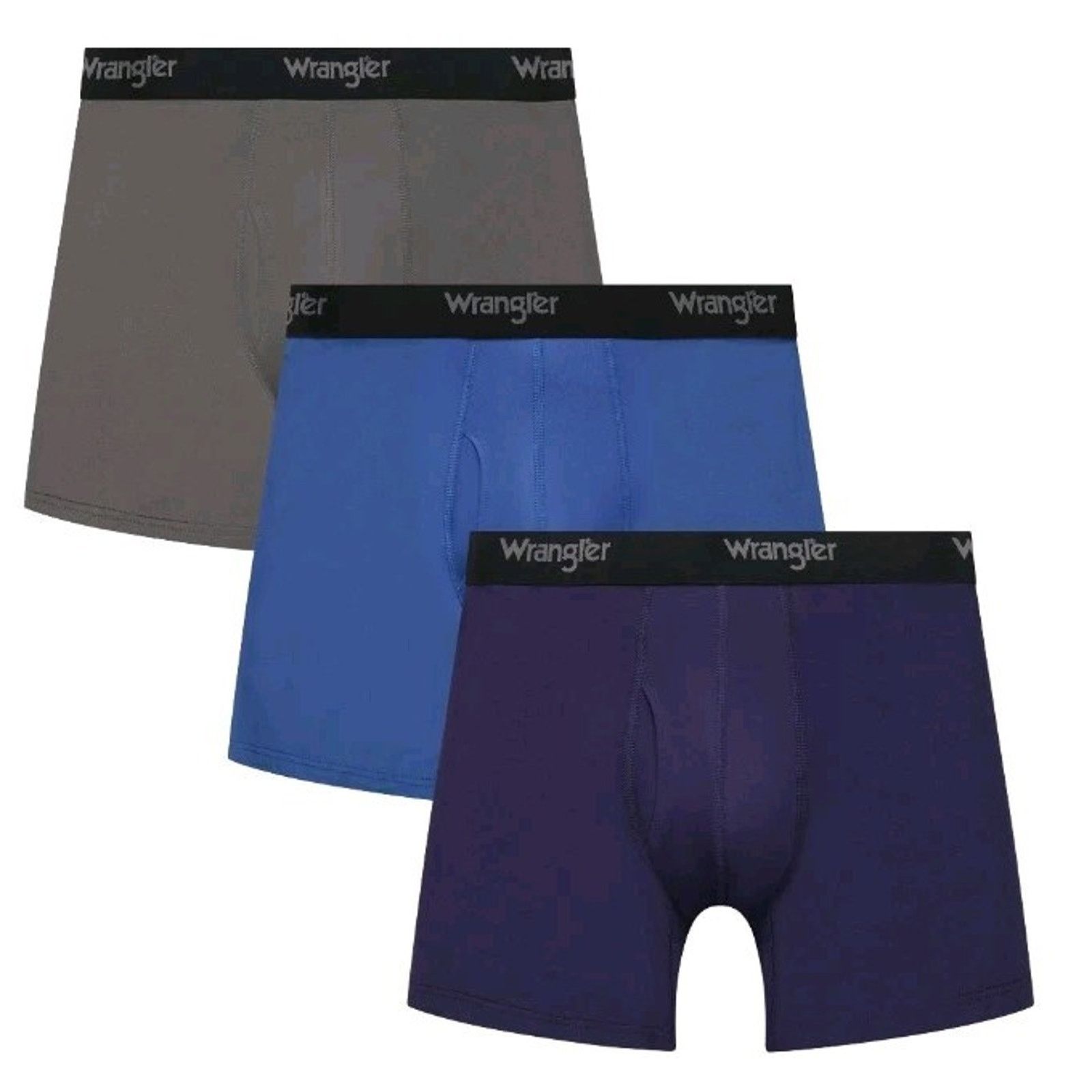 Wrangler Wrangler Men's Boxer Briefs Nylon 3 Pack Size L Assorted Size 36 - 2 Thumbnail