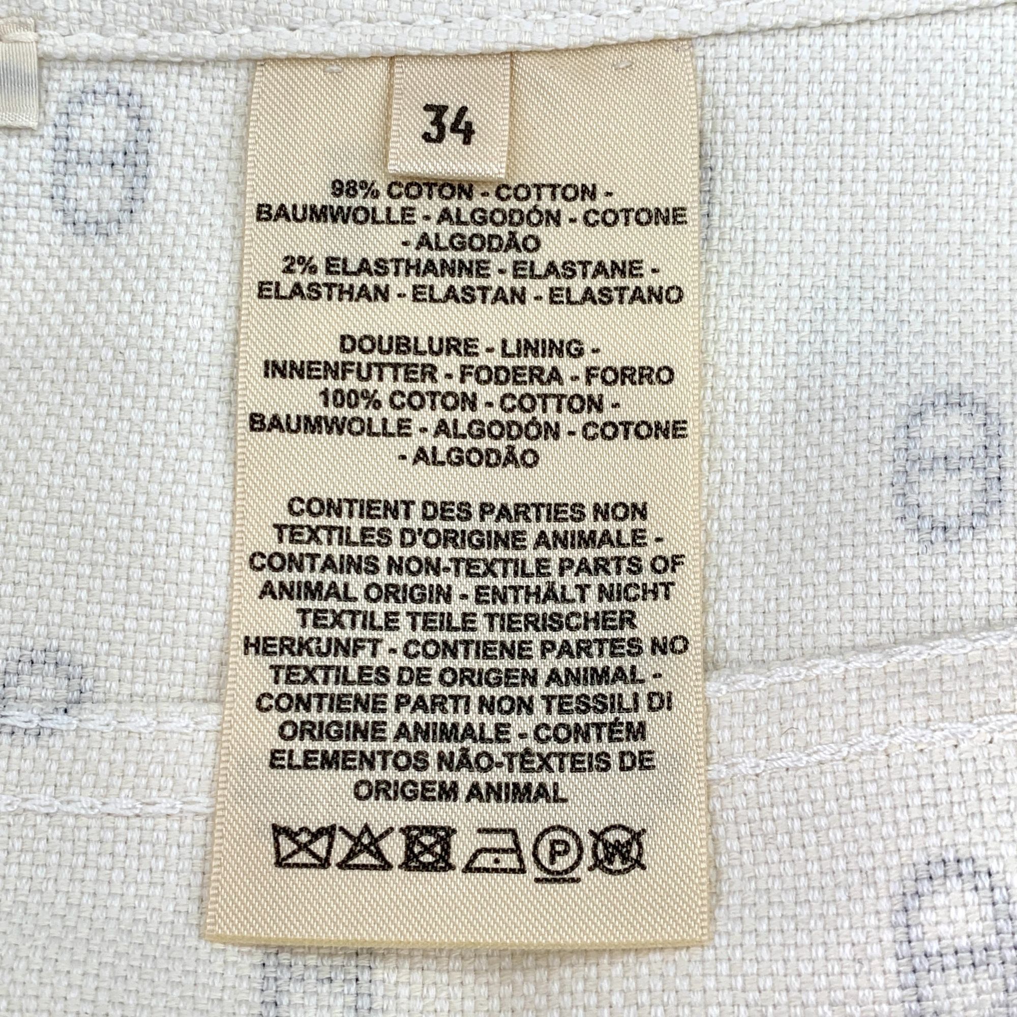 Hermes Hermès White "Pig Nose" Detail Denim Mini Skirt (Size XS) Size 34" / US 12 / IT 48 - 4 Thumbnail
