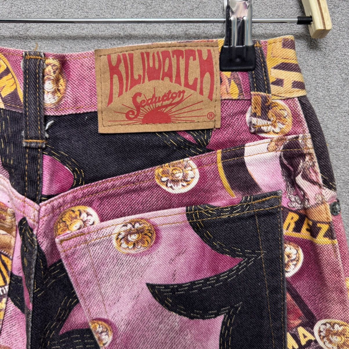 Beauty Beast × Designer Kiliwatch Secuction All Over Print Flared Bootcut Jeans Size US 27 - 4 Thumbnail