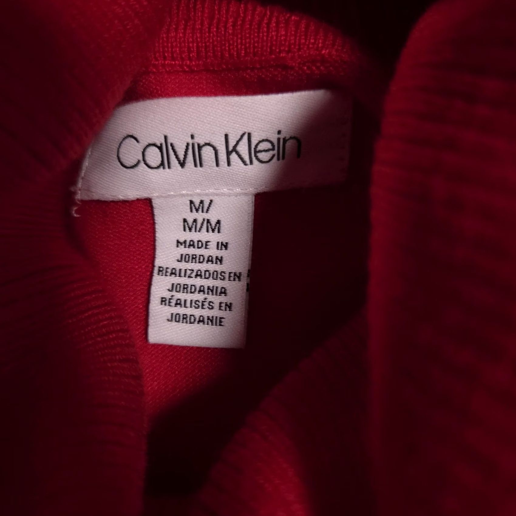 Calvin Klein Calvin Klein Sweater Womens M Red Turtleneck Knit Pullover Logo Rayon Nylon Size M / US 6-8 / IT 42-44 - 5 Thumbnail