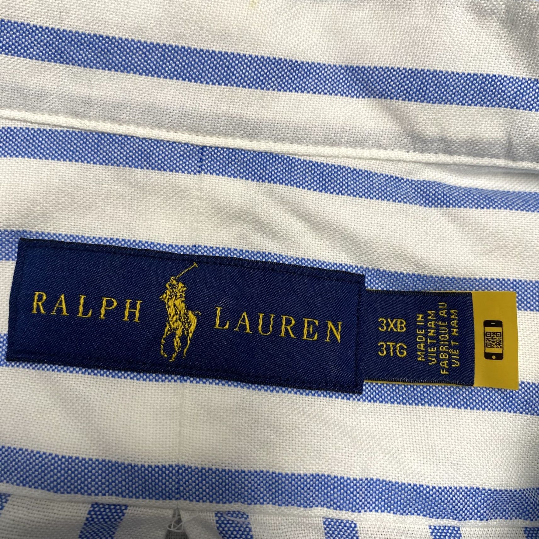 VINTAGE Ralph Lauren Shirt Mens 3XL Big Tall Long Sleeve Blue