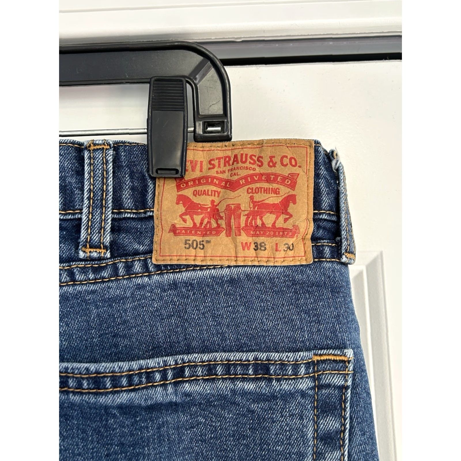 Levi's Levi's 505 Jeans Regular Fit Straight Blue 38x30 Men Denim Cotton Blend Zipper Button 5-Pocket Logo Vintage No? Size US 38 / EU 54 - 3 Thumbnail