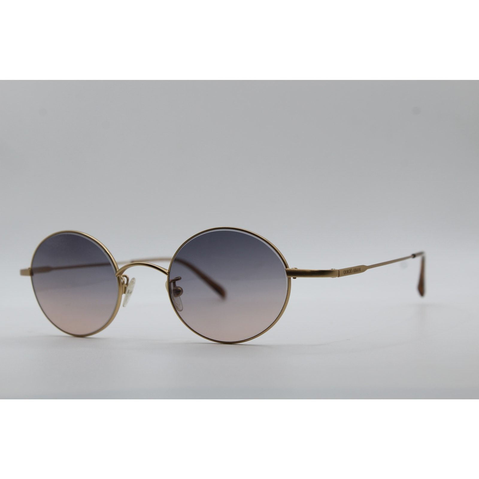 Giorgio Armani Giorgio Armani GA 523 Gold and Gray Round Vintage Sunglasses Size ONE SIZE - 1 Thumbnail