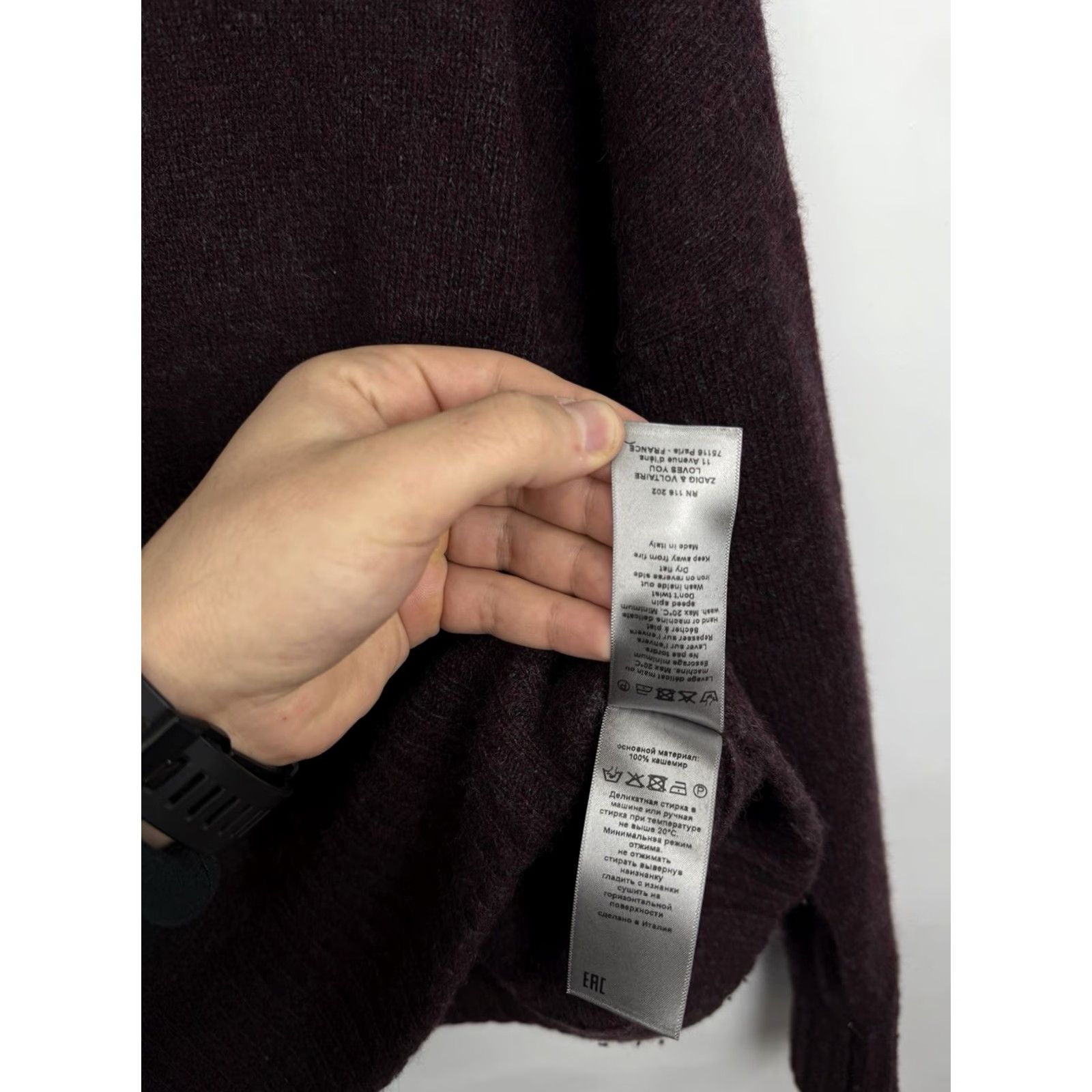 Zadig & Voltaire VINTAGE Zadig & Voltaire 100% Cashmere Sweater Made in Italy XS Red Womens Pullover 100% Cashmere Size XS / US 0-2 / IT 36-38 - 7 Thumbnail