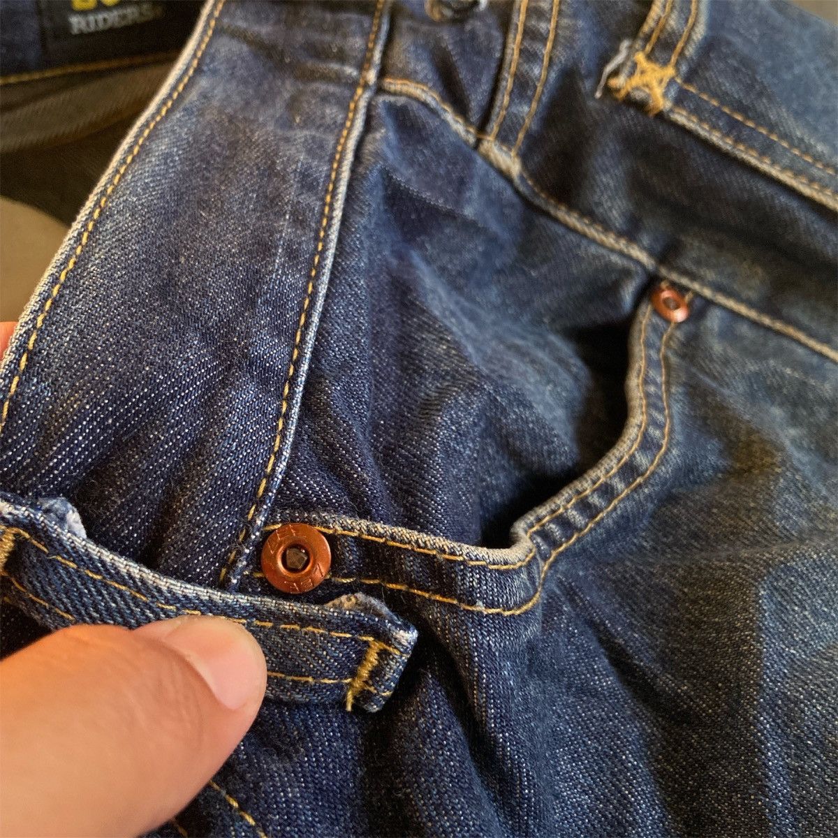 If Six Was Nine Distressed Mr Lee Rider GRIPPER ZIPPER Size US 30 / EU 46 - 8 Thumbnail