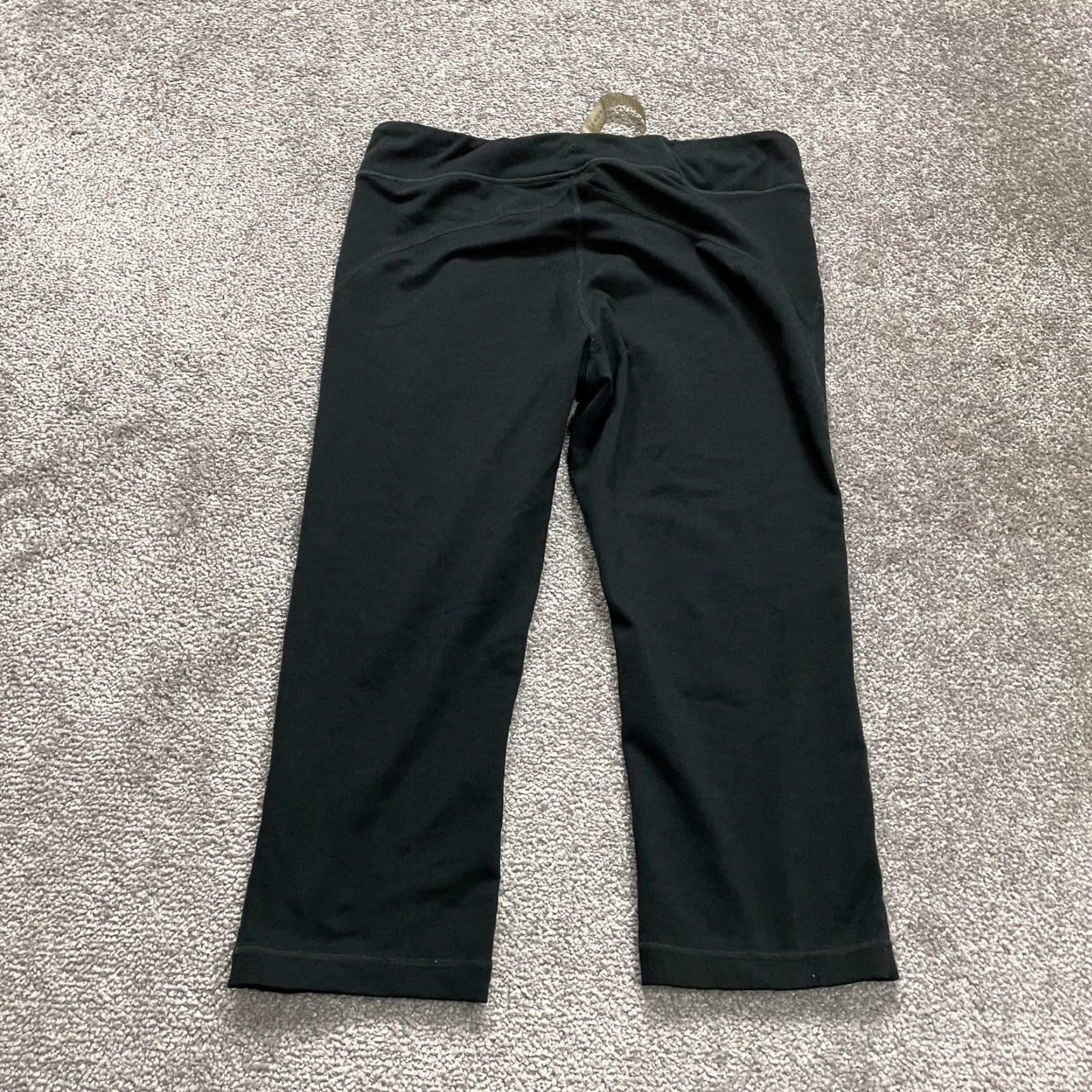 Vintage Anue Leggings Womens Large Black Cropped Active Yoga Gym 30x18.5 Size 36" / US 14 / IT 50 - 2 Thumbnail