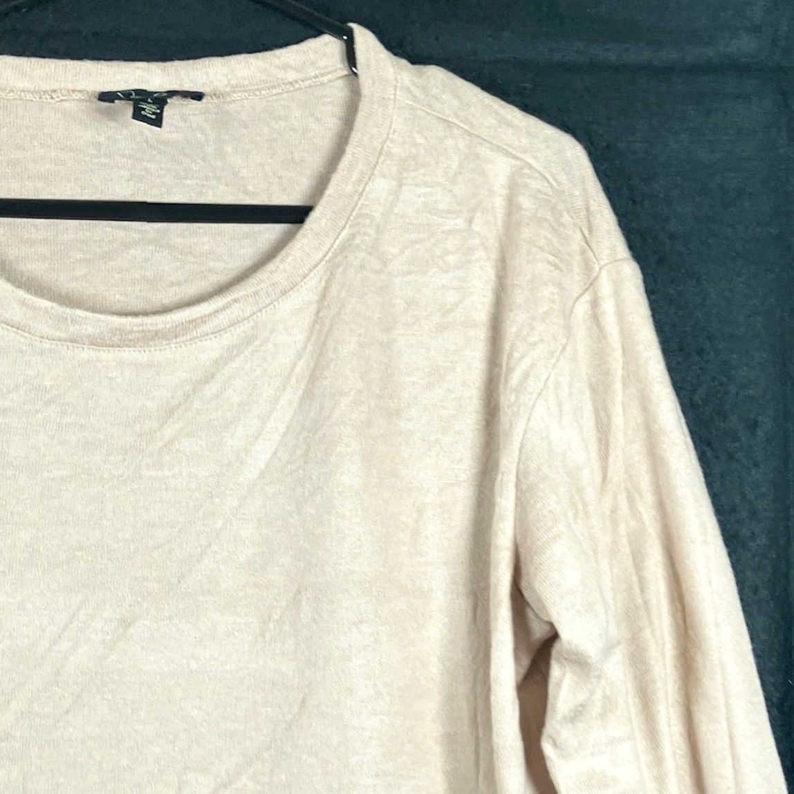 Jessica Simpson Jessica Simpson Womens Shirt Tan Side Split Scoop Neck Long Sleeved Stretch L Shirt Size L / US 10 / IT 46 - 5 Thumbnail