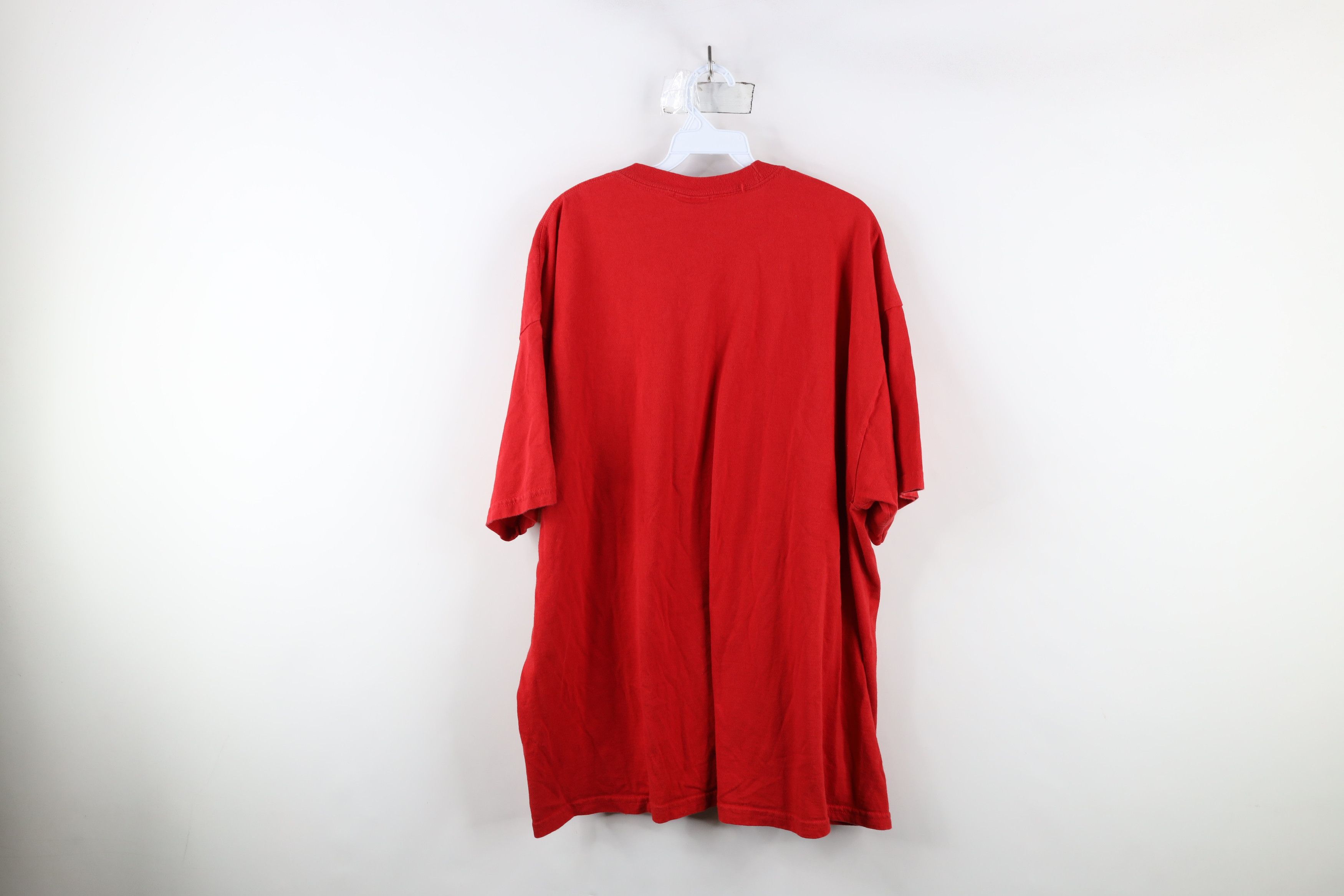 Vintage Vintage 90s Streetwear Blank Heavyweight Cotton T-Shirt Red Size US XXL / EU 58 / 5 - 10 Thumbnail