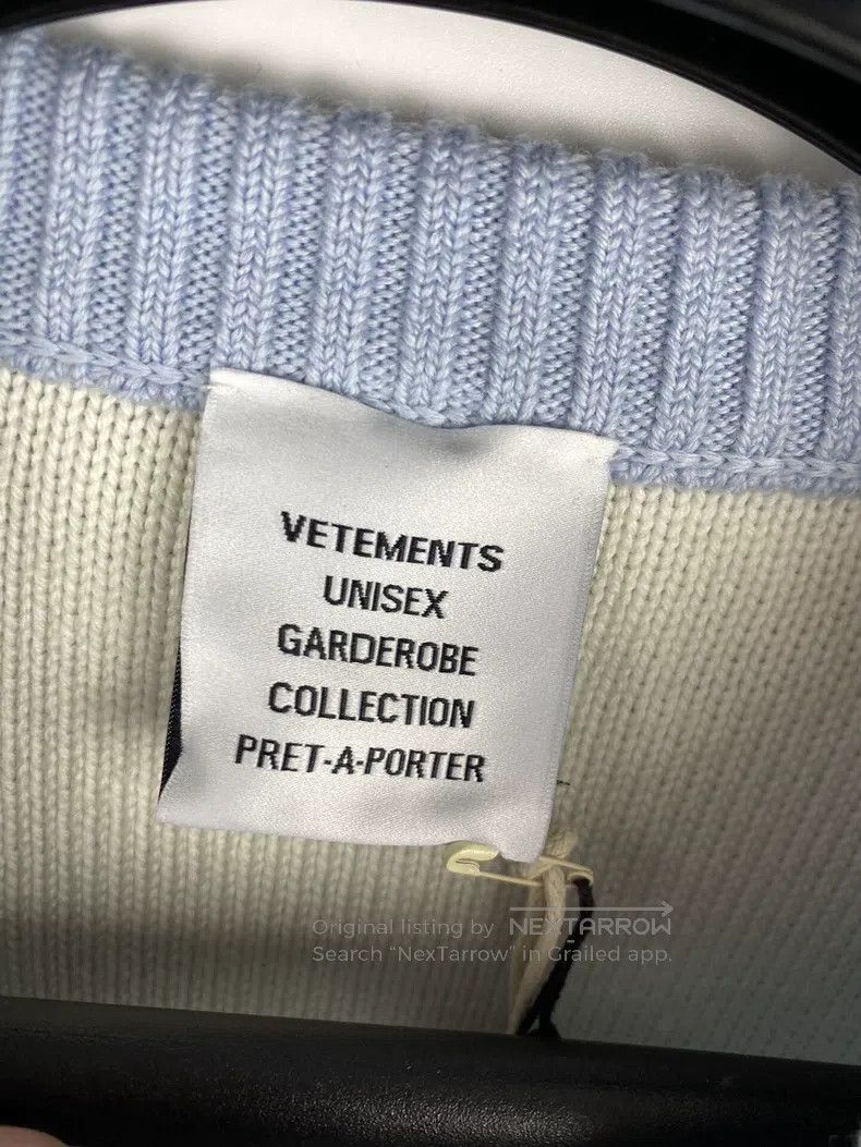 Vetements Vetements Big Logo Misty Blue Knit Sweater Size US S / EU 44-46 / 1 - 6 Thumbnail