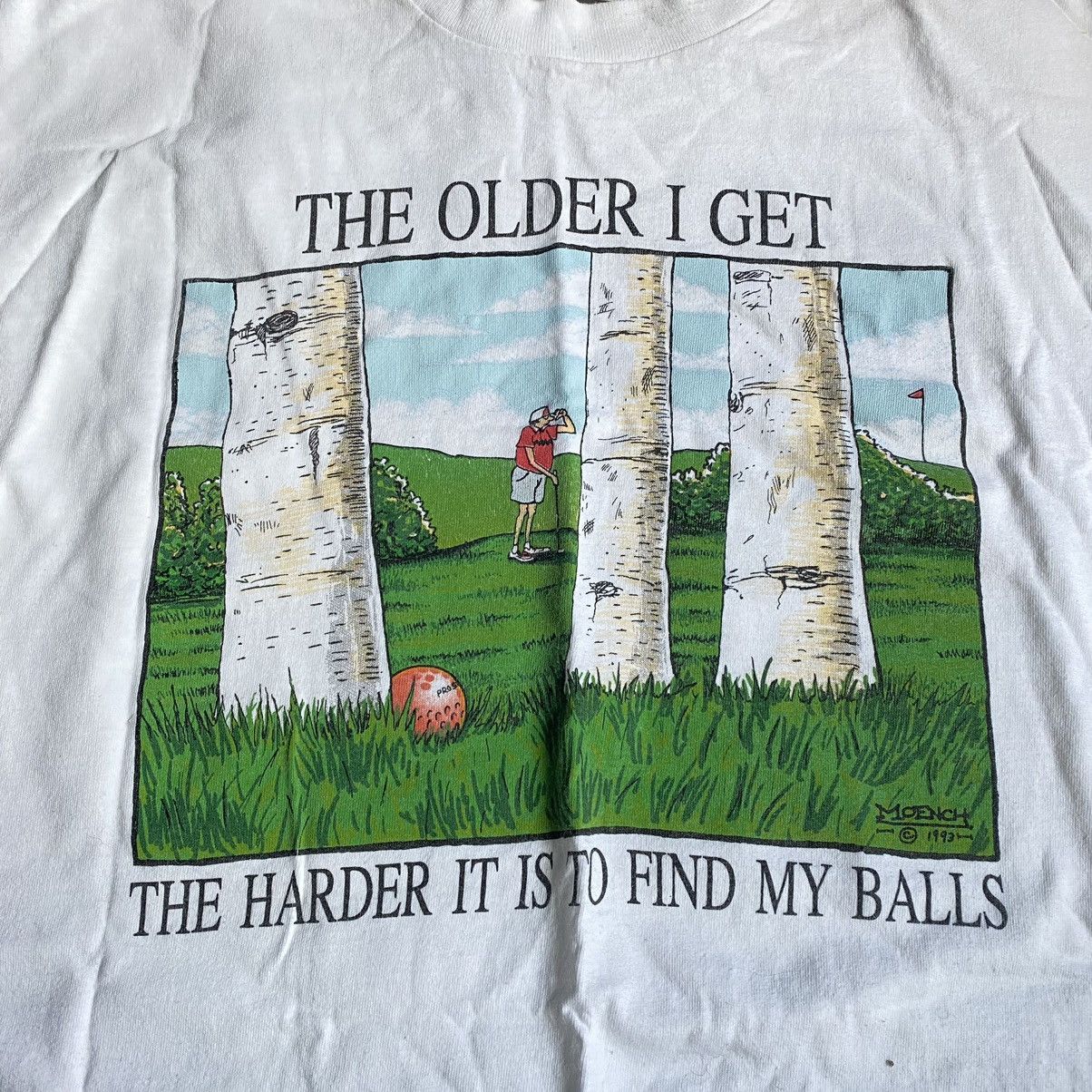 Vintage VINTAGE MOENCH ART 1992 PLAYING GOLF ONEITA USA T SHIRT Size US L / EU 52-54 / 3 - 2 Thumbnail