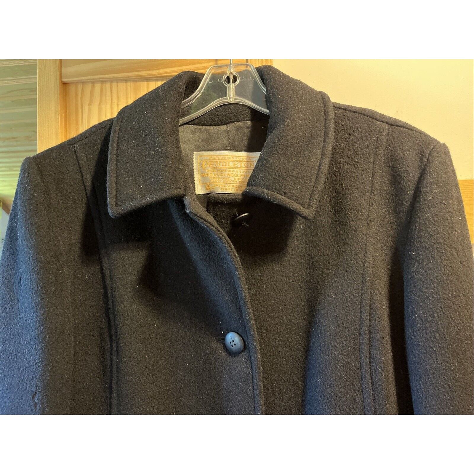 Pendleton Pendleton Vintage Womens Sz 10 Virgin Wool Black Trench Coat Size L / US 10 / IT 46 - 4 Thumbnail