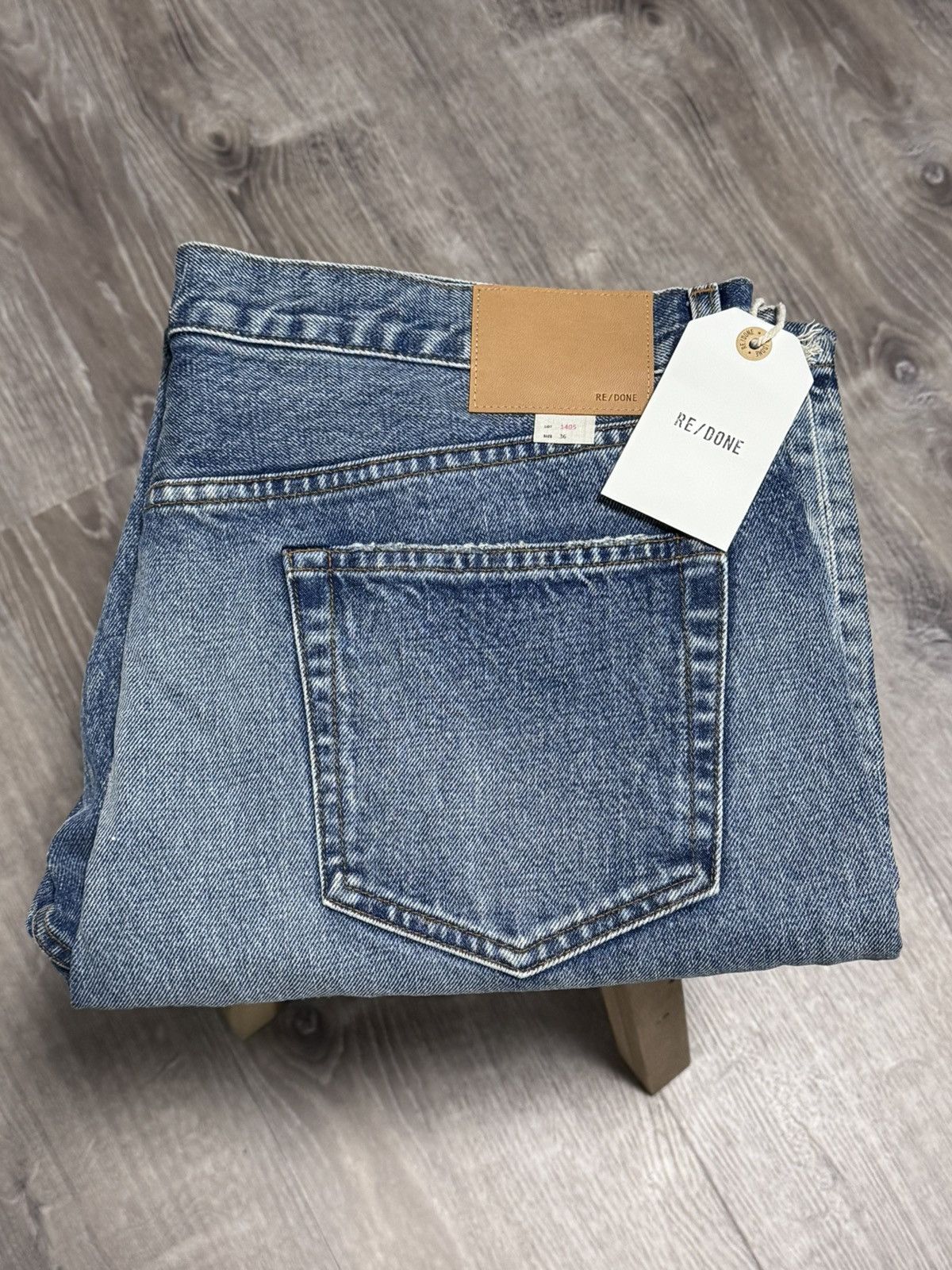 RE/DONE RE/DONE Men’s 90s Slim Fit Jeans Mid Worn Light Blue Denim Size US 36 / EU 52 - 6 Thumbnail