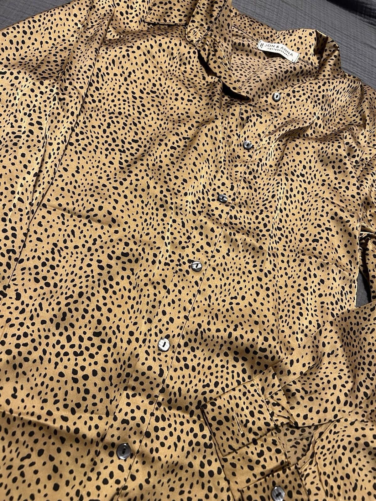Designer Jon & Anna Animal Print Long Sleeve Blouse Size Large Size L / US 10 / IT 46 - 2 Thumbnail
