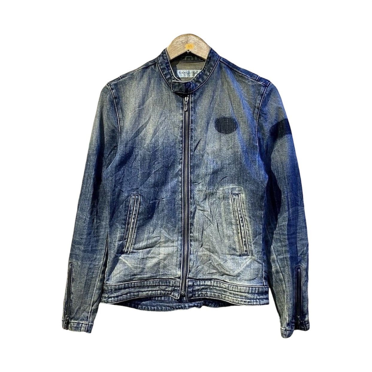 Vanquish Vanquish Tokyo Moto Denim Trucker Jacket Distressed Indigo S Size US S / EU 44-46 / 1 - 1 Thumbnail