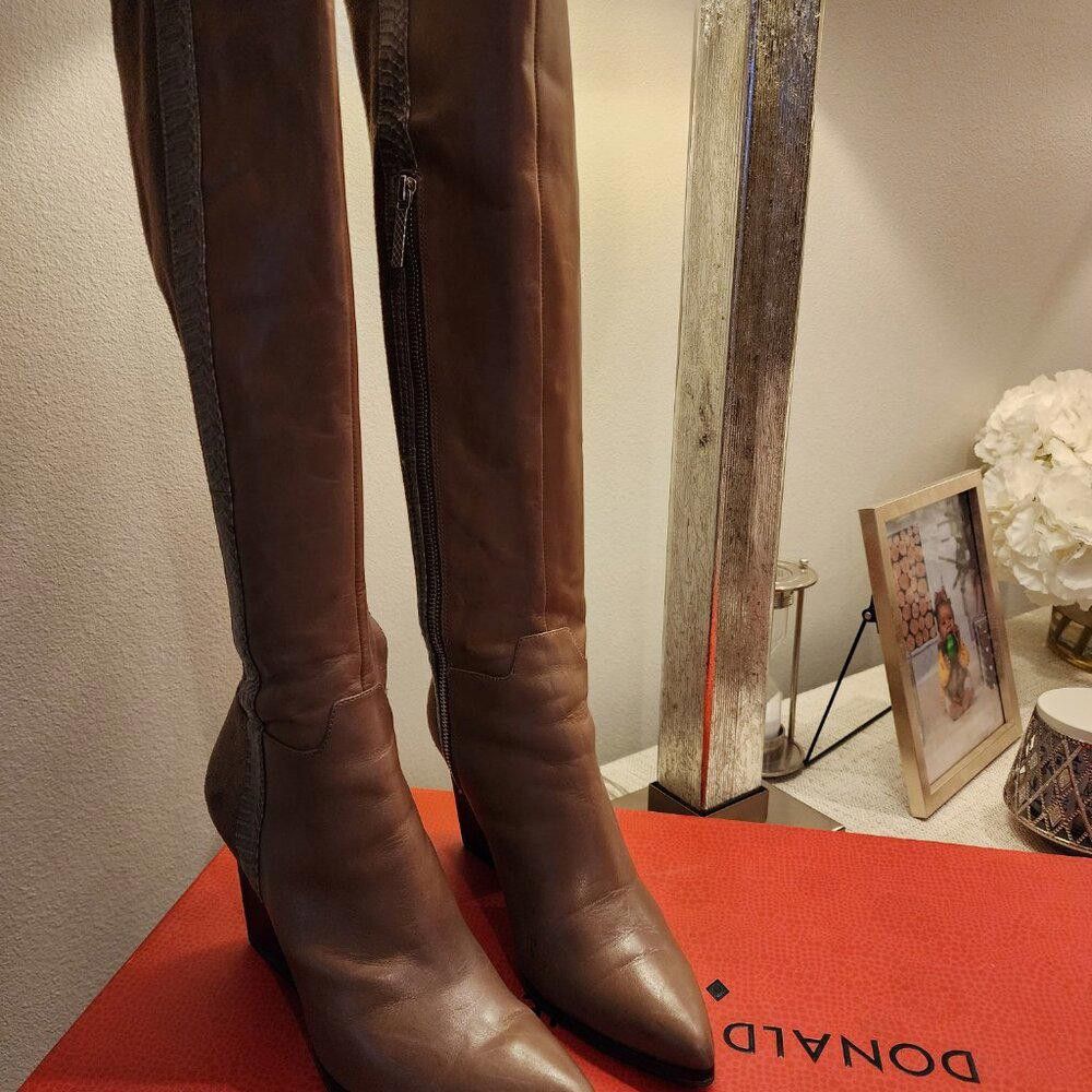 Donald Pliner Donald Pliner Vannah Burnished Calf/Stretch Tall Dress Boot Size US 8.5 / IT 38.5 - 2 Thumbnail