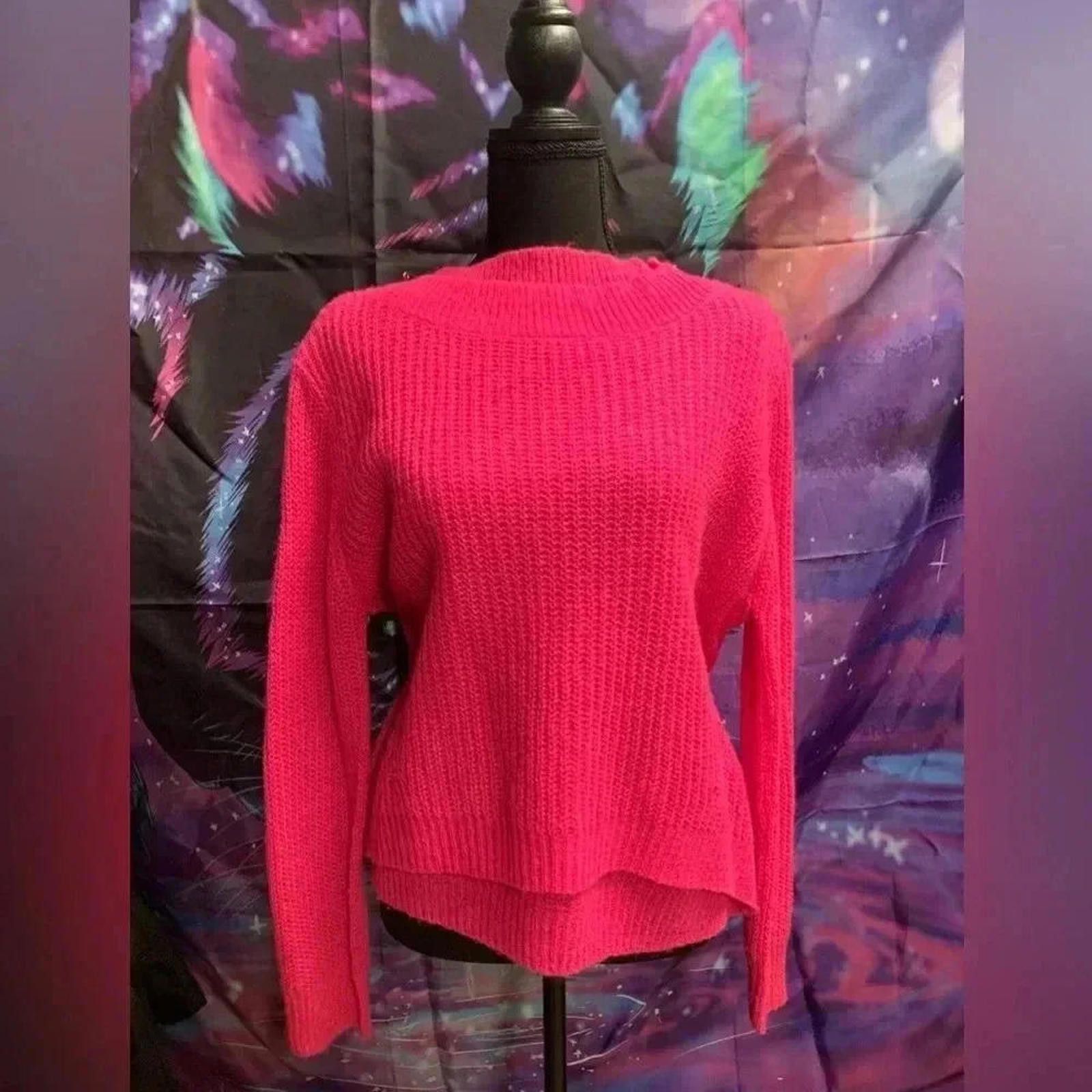 Designer Trendy Knit Sweater in Bright Pink Size S / US 4 / IT 40 - 1 Thumbnail