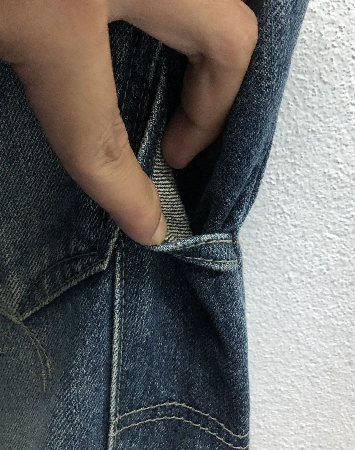 PPFM PPFM Indigo Washed Jeans with Leather Accents – Size M Size US 33 - 13 Thumbnail