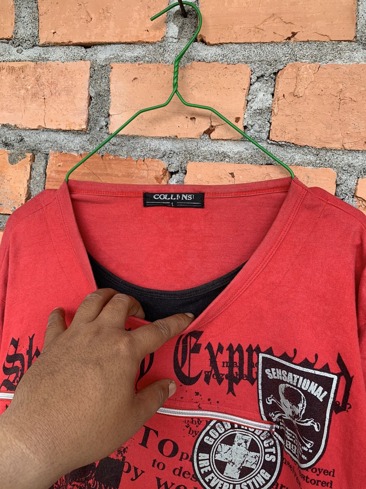 Beauty Beast 2000s Collins poem punk bondage zipper longsleeve shirt Size US M / EU 48-50 / 2 - 6 Thumbnail
