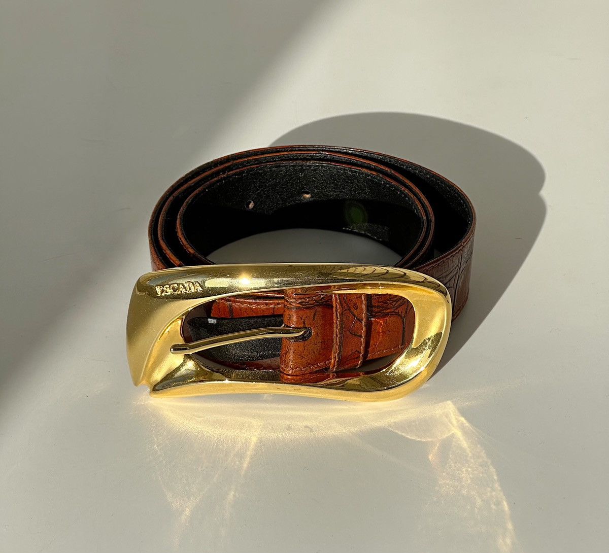 Escada ESCADA Golden Buckle Leather Belt archive y2k rap jewelry Size ONE SIZE - 3 Thumbnail