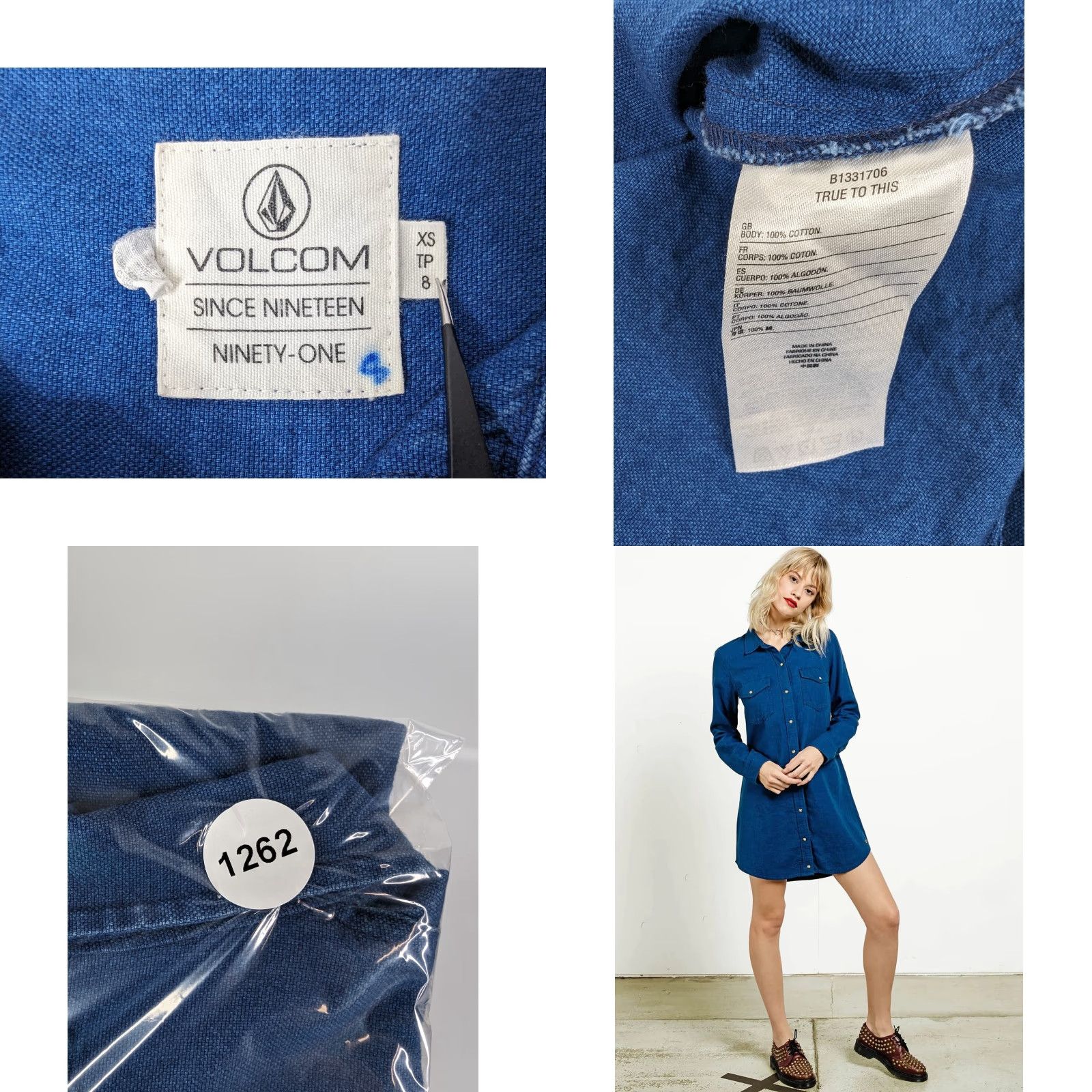 Volcom **Women's Volcom Chambray Shirtdress XS Blue Long Sleeve Snap Buttons** User: Women's Volcom Chambray Shirtdress XS Blue Long Sleeve Snap Buttons Size XS / US 0-2 / IT 36-38 - 8 Thumbnail