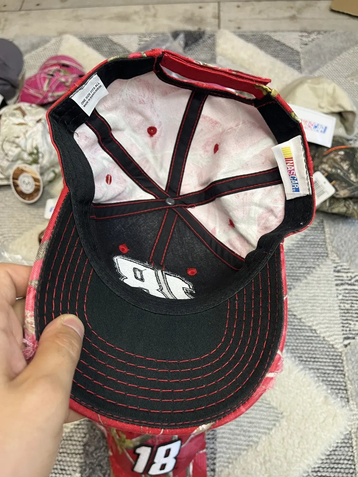 NASCAR Vintage NASCAR Red Camo Racing Hat Realtree Cap Size ONE SIZE - 3 Thumbnail