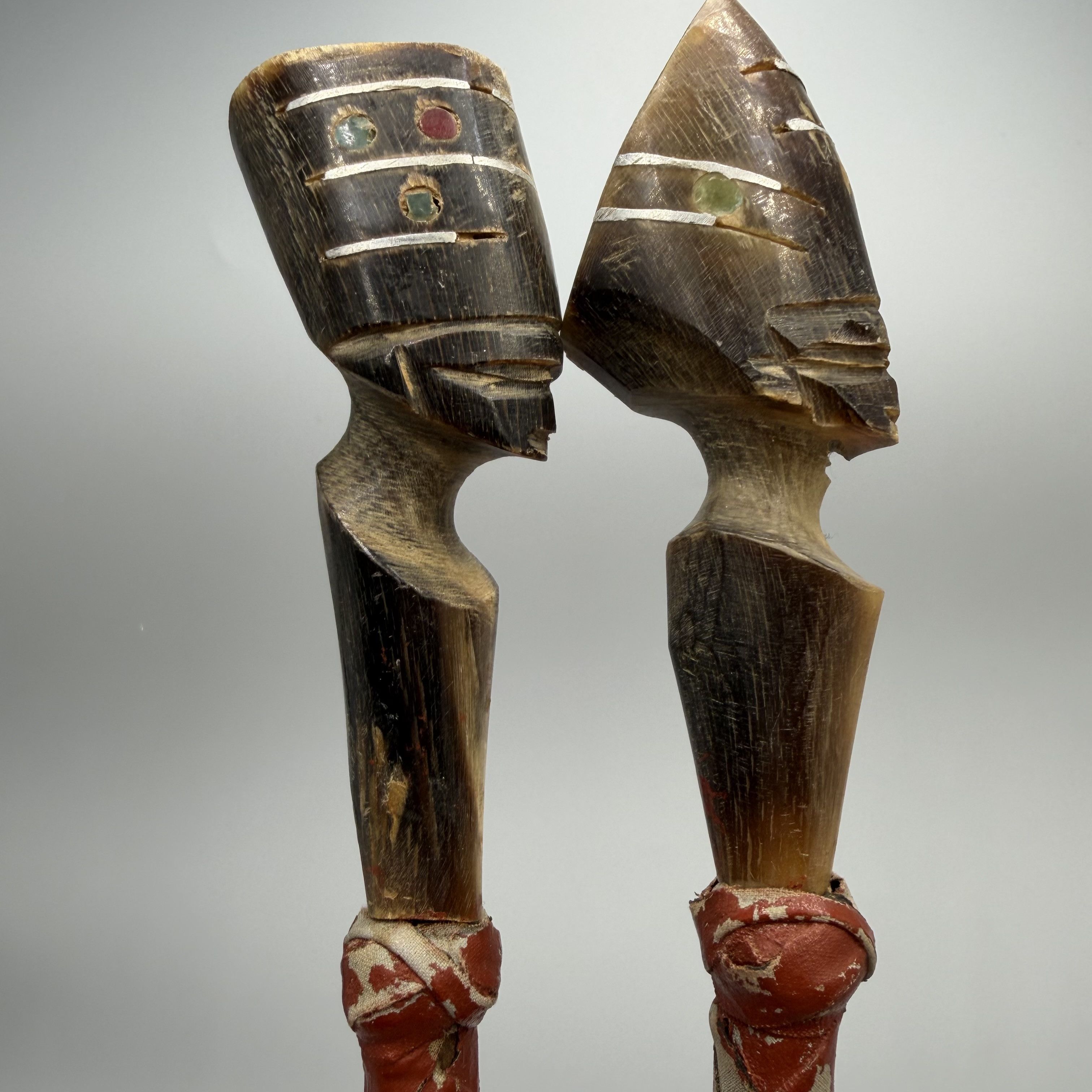 Vintage Pair Vintage African Tribal Ceremonial Staffs Carved Size ONE SIZE - 2 Thumbnail
