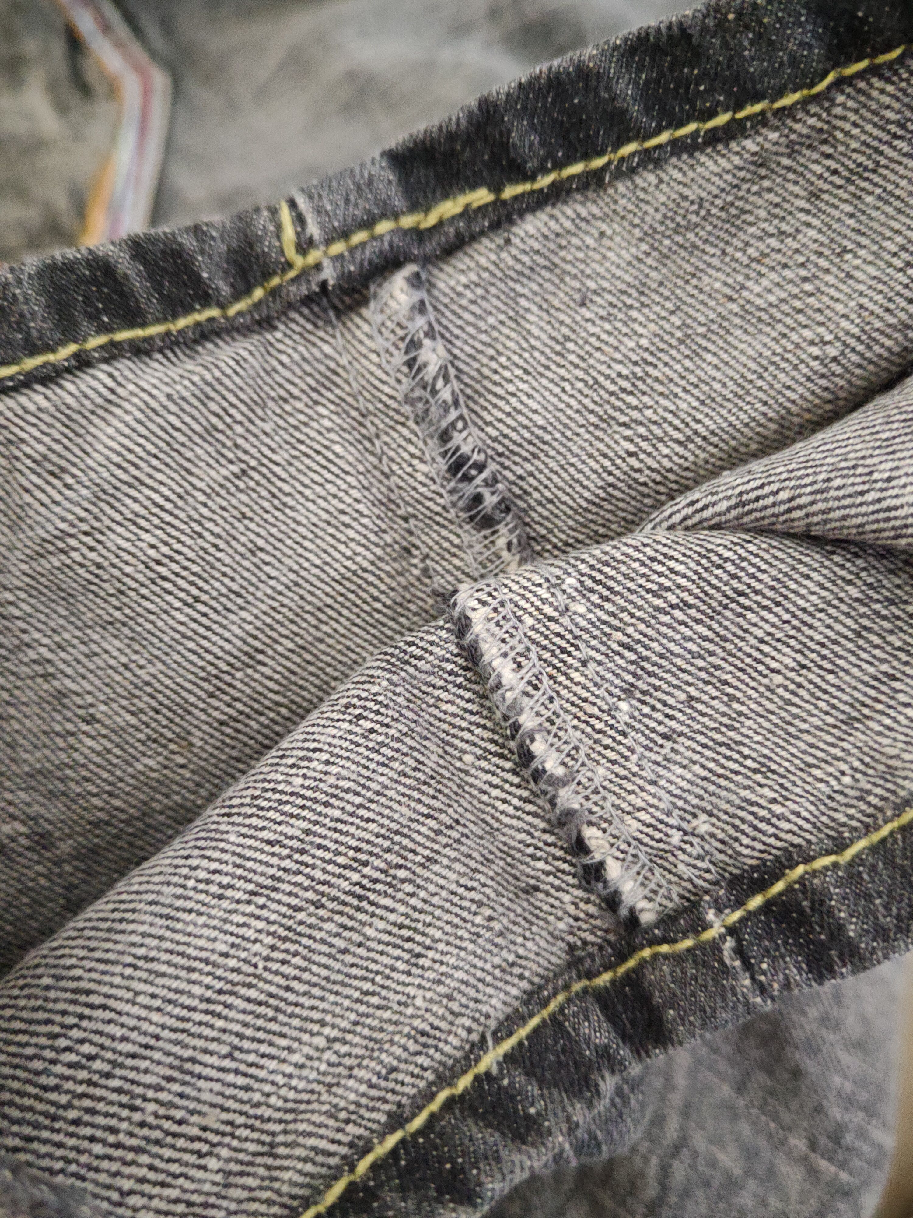 Japanese Brand Original Black Faded Distressed Short Jeans #W1833 Size US 31 - 18 Thumbnail