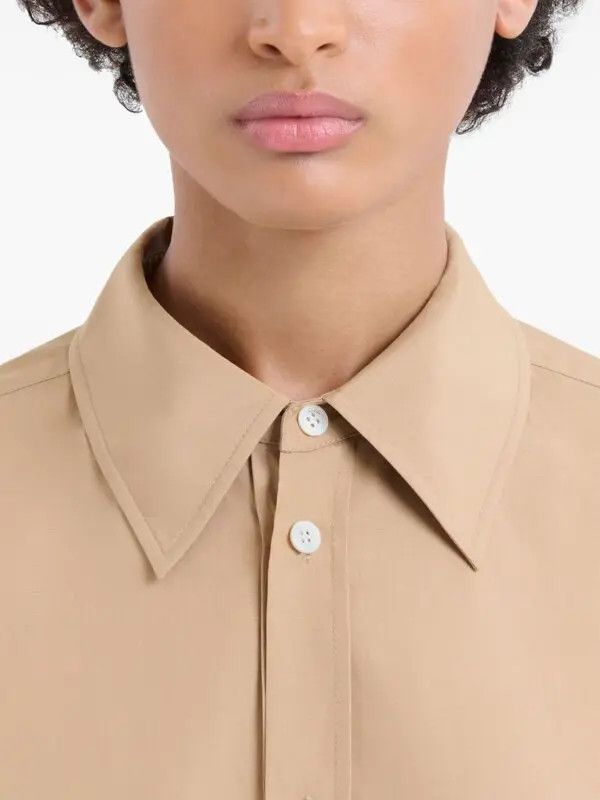 Marni o1w1db10426 Cotton Shirt in Beige Size XL / US 12-14 / IT 48-50 - 4 Thumbnail