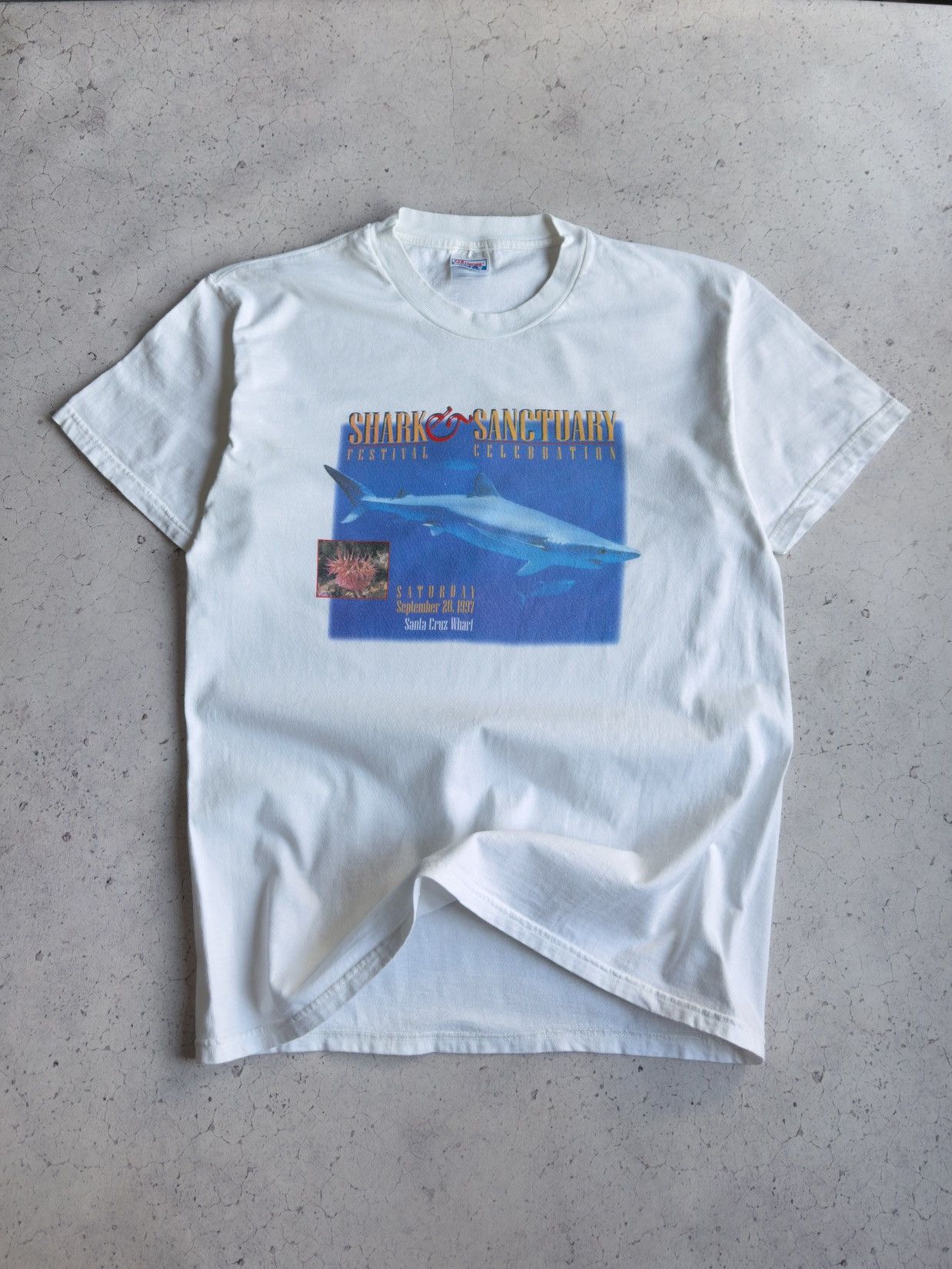 Hanes Vintage 1997 Shark Sanctuary Festival Promo Tee Size US L / EU 52-54 / 3 - 1 Thumbnail
