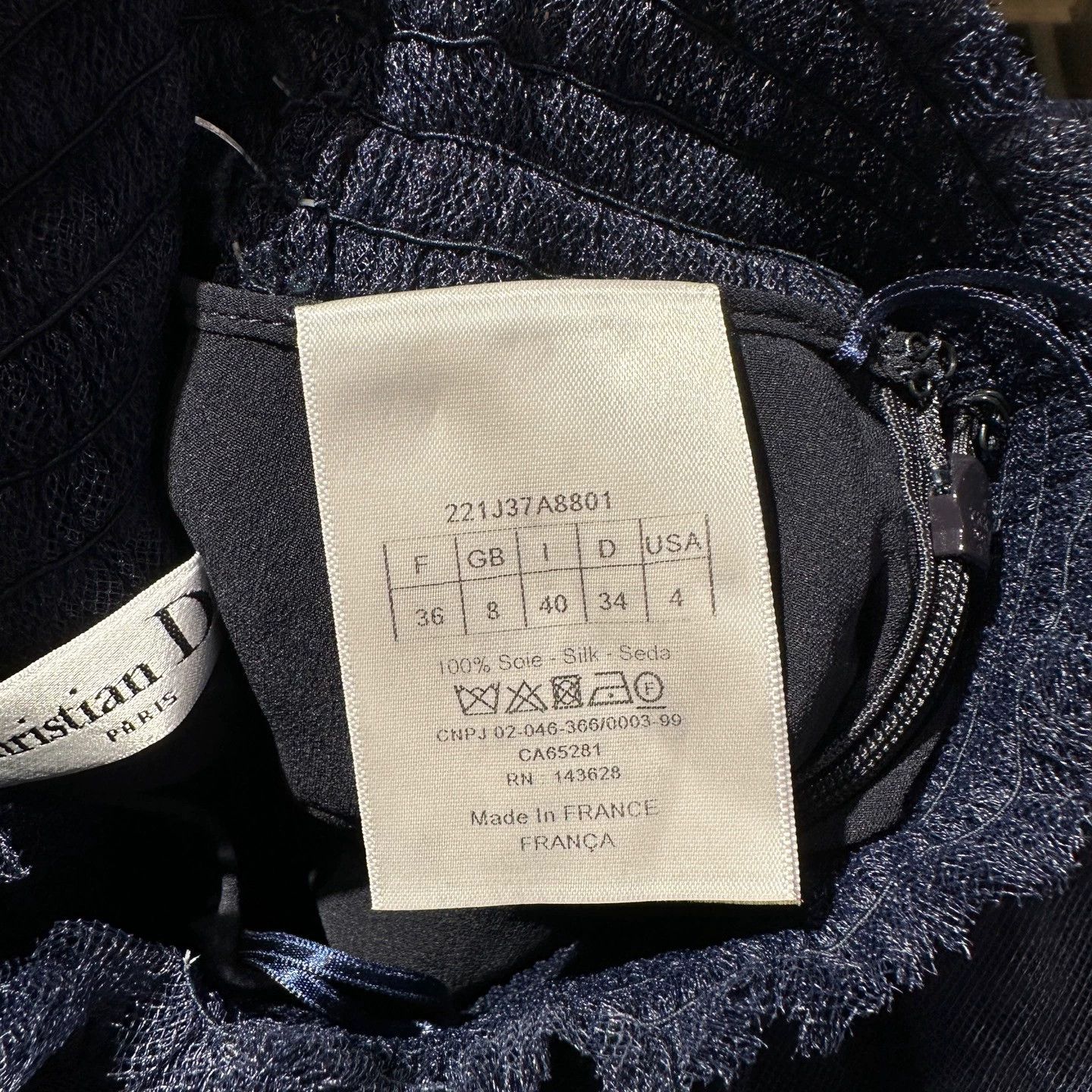 Dior Dior apr157 navy silk tulle skirt women's 36 Size 26" / US 2 / IT 38 - 4 Thumbnail