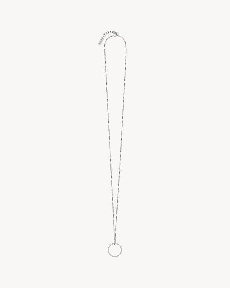 Saint Laurent Paris o1bcso1str0226 Size:M/Ring Necklace In Sterling in Silver Size ONE SIZE - 2 Thumbnail