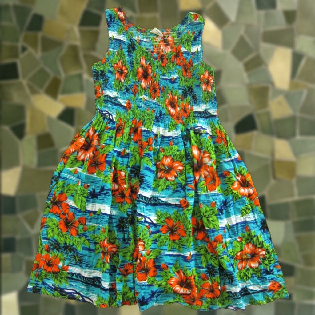 Vintage VINTAGE Kapal Dress Kaftan Sundress Tank Dress Floral Rayon Green Small Womens Size S / US 4 / IT 40 - 1 Thumbnail