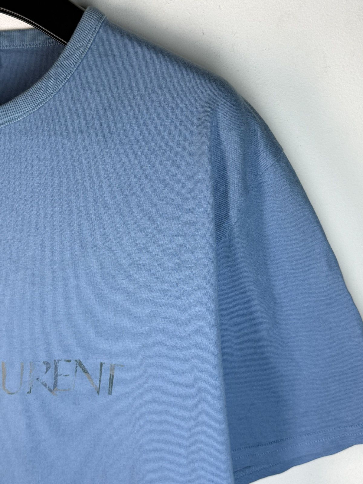 Yves Saint Laurent Blue YSL T-shirt Big Logo YSL Shirt Size US L / EU 52-54 / 3 - 14 Thumbnail