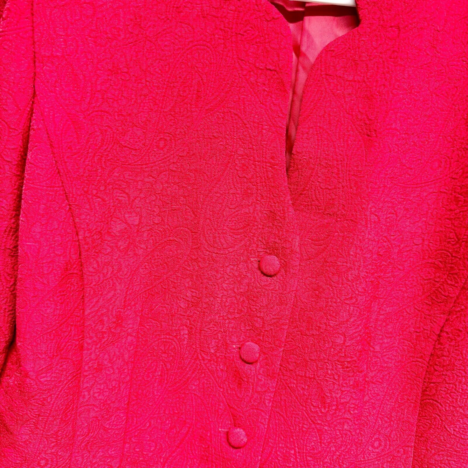Other Plaza South Blazer Size 10 Red Laced Trim Cuff Button Down Size L / US 10 / IT 46 - 2 Thumbnail