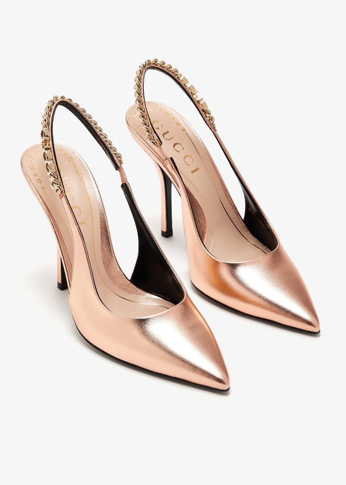 Gucci Gucci Signoria Leather Slingback Pumps Size US 5.5 / IT 35.5 - 1 Thumbnail