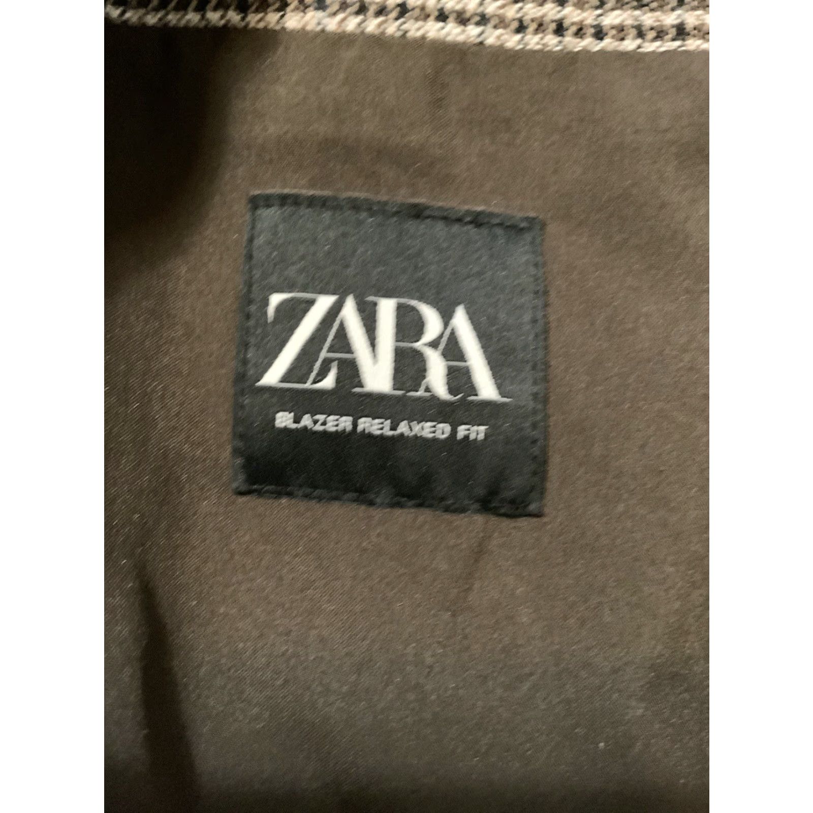 Zara Zara Blazer Jacket XL Relaxed Fit Houndstooth Two Button Sportscoat Mens Size 46R - 4 Thumbnail