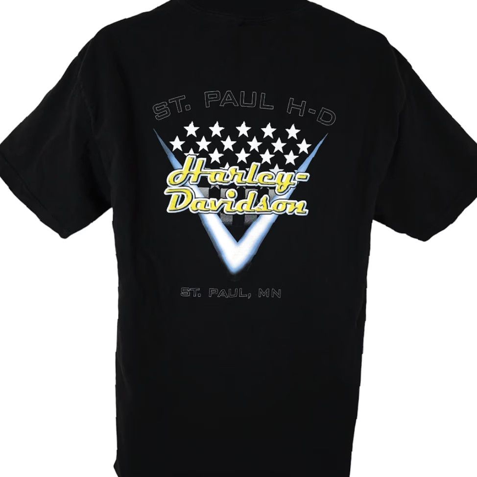 Harley Davidson VINTAGE Harley-Davidson T Shirt Mens Size Large Black Y2K 2000 St Paul Minnesota Harley-Davidson Shirt Men Large Black Y2K 2000 St Paul MN Size US L / EU 52-54 / 3 - 4 Thumbnail