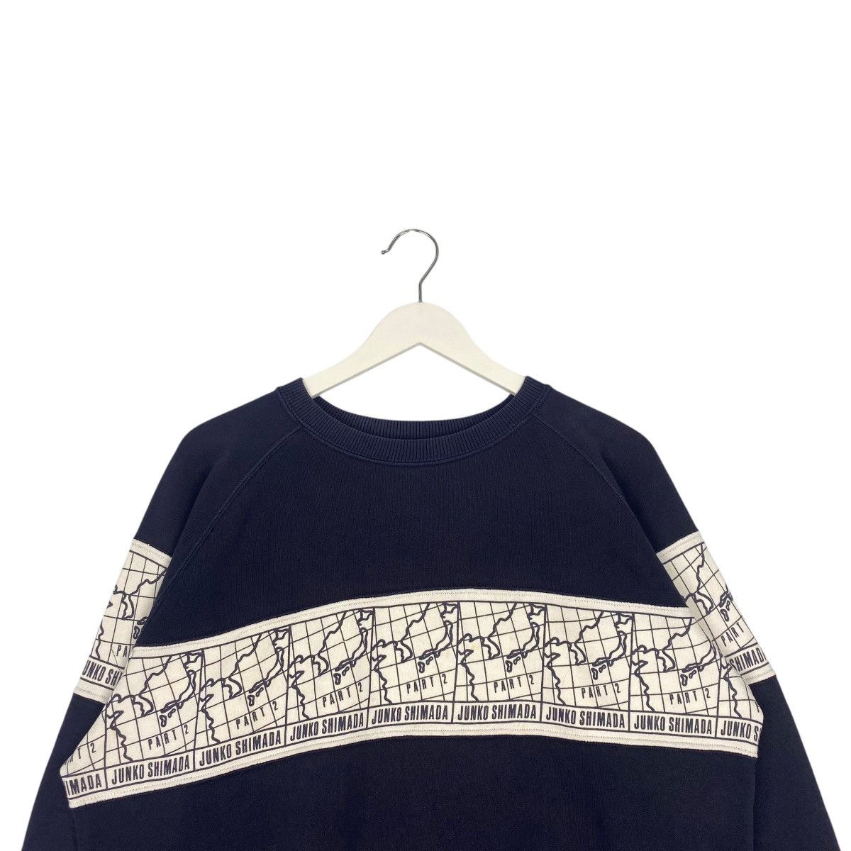 Vintage Vintage 90s Junko Shimada Sweatshirt Crewneck Blue/White M Size US M / EU 48-50 / 2 - 4 Thumbnail
