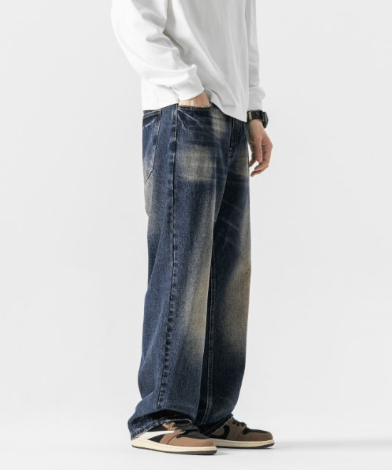 Japanese Brand × Jean High street American loose casual retro wide-leg baggy jeans Size US 32 / EU 48 - 4 Thumbnail