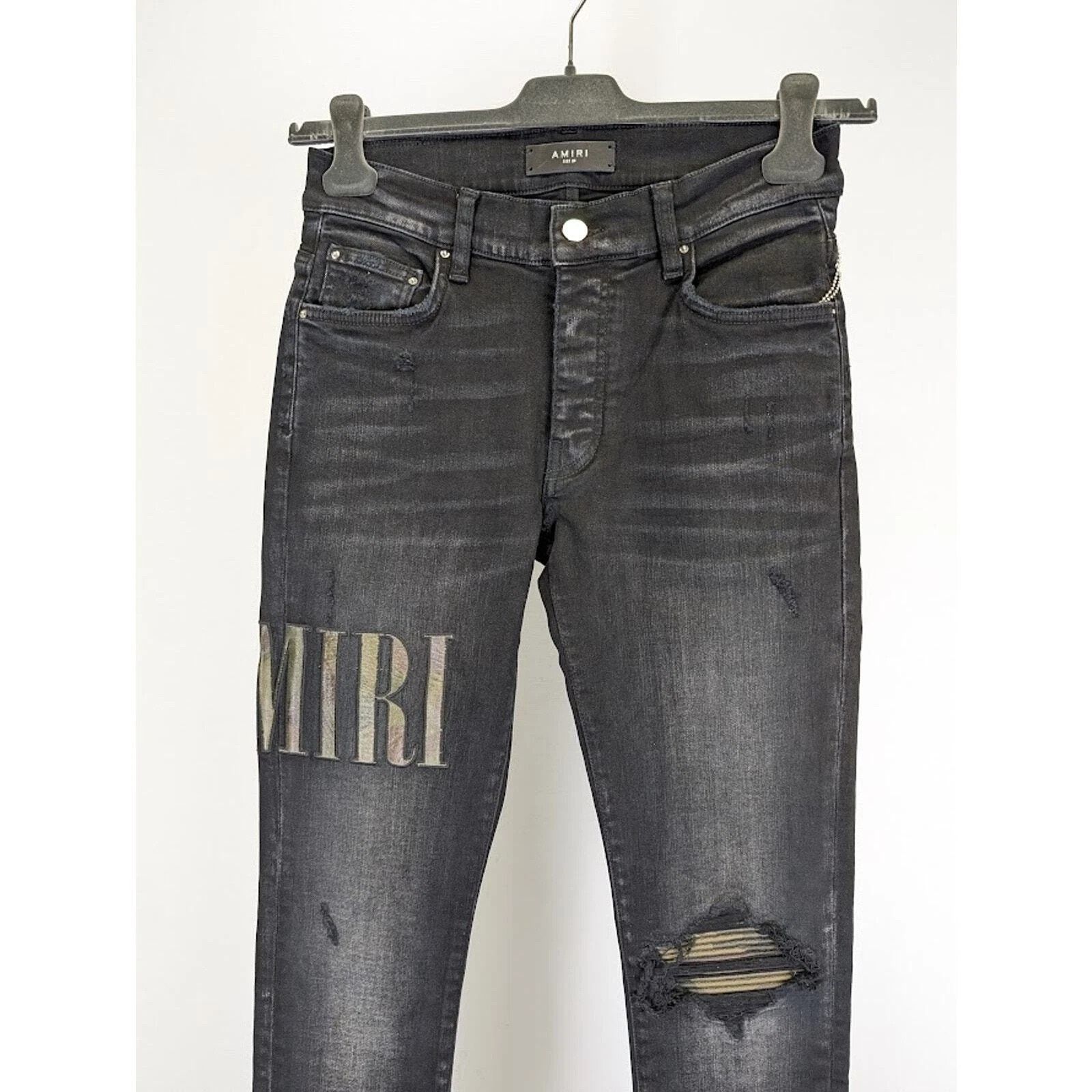 Amiri o1rshd1 Q:2 / Core Applique Jean in Aged Black Size US 33 - 2 Thumbnail