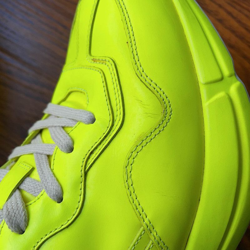 Gucci Gucci Rhyton Leather Yellow Low-Top Sneakers - Size US 10.5 / EU 43-44 - 6 Thumbnail