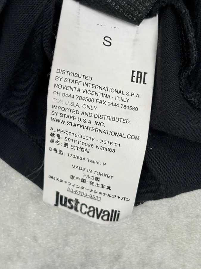 Just Cavalli Cavalli Black Cotton T-Shirt Graphic Lips Print Size S Size US M / EU 48-50 / 2 - 10 Thumbnail