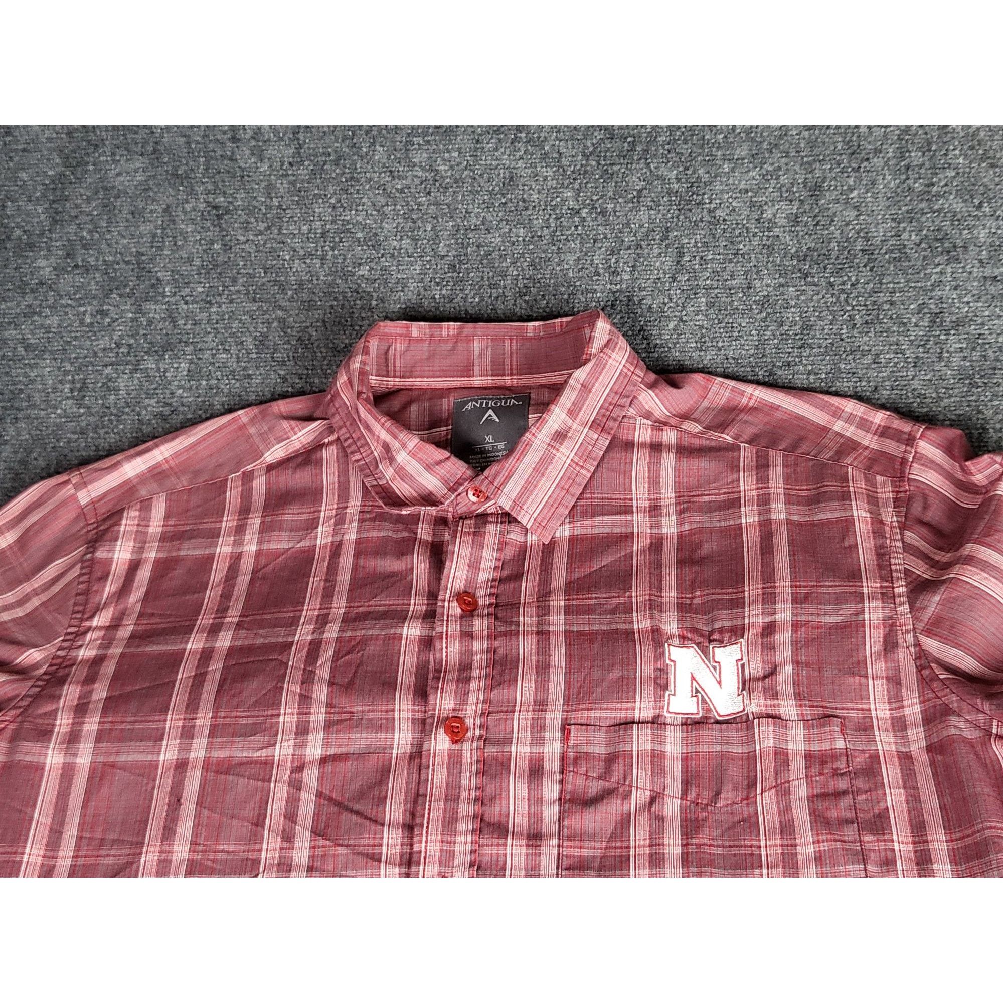 Antigua Nebraska Corn Huskers Button Up Shirt Men Sz XL Plaid Pocket Size US XL / EU 56 / 4 - 2 Thumbnail