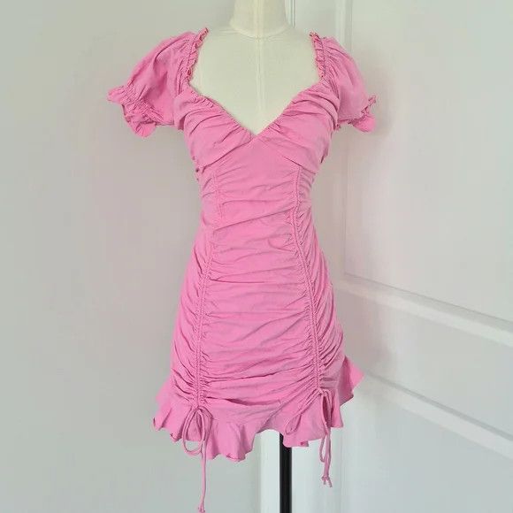 Vacation Sky to Moon Rose Hill Cinched Ruffle Dress Spring Summer Size S / US 4 / IT 40 - 4 Thumbnail