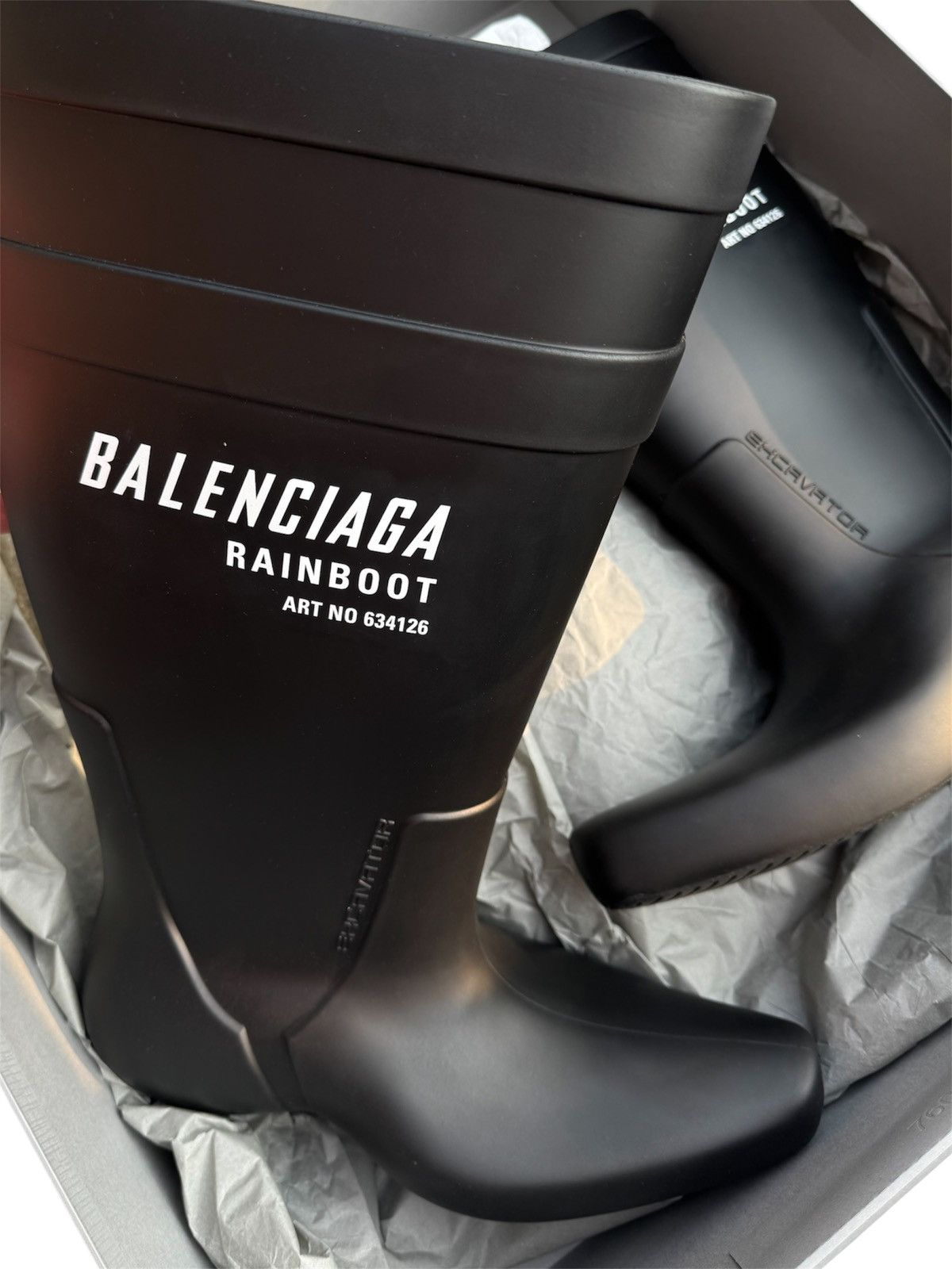 【balenciaga】excavator boots ラバーブーツ Balenciaga Excavator Boot Black Rubber Men's