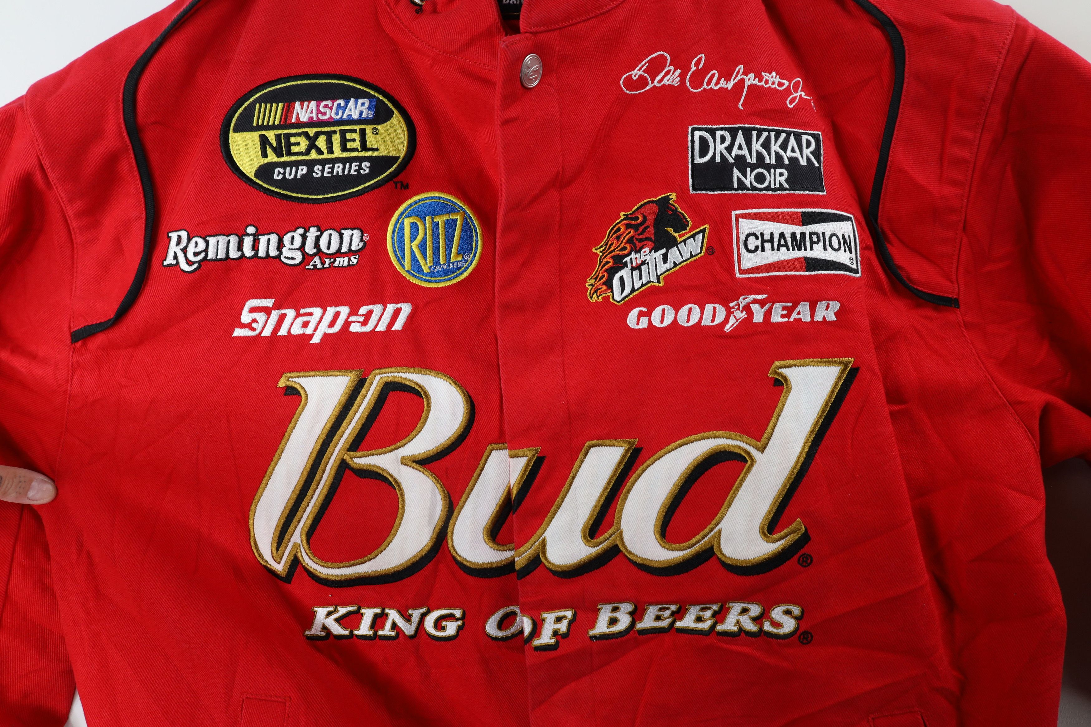 Vintage Vintage NASCAR Budweiser Dale Earnhardt Jr Pit Crew Jacket Size ONE SIZE - 11 Thumbnail