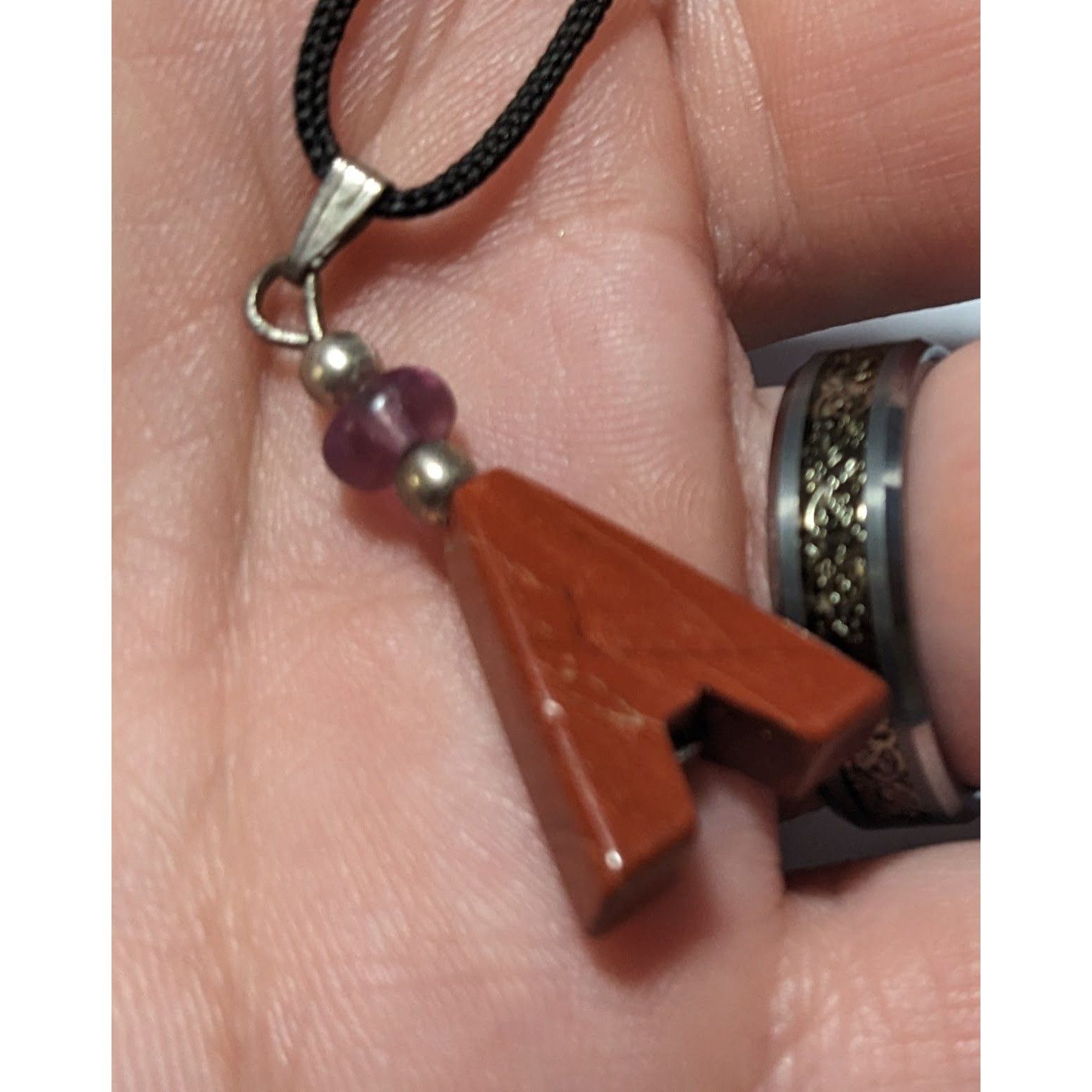 Other Red Jasper Minimalist Letter A Initial Necklace Size ONE SIZE - 11 Thumbnail