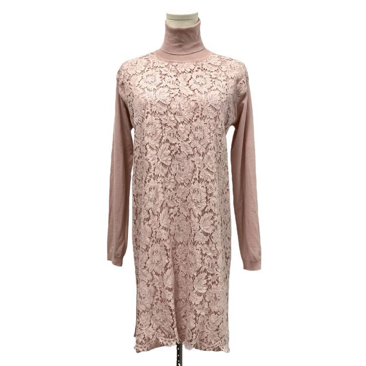 Valentino Valentino Pink Lace Overlay Midi Dress Size L Size L / US 10 / IT 46 - 1 Thumbnail