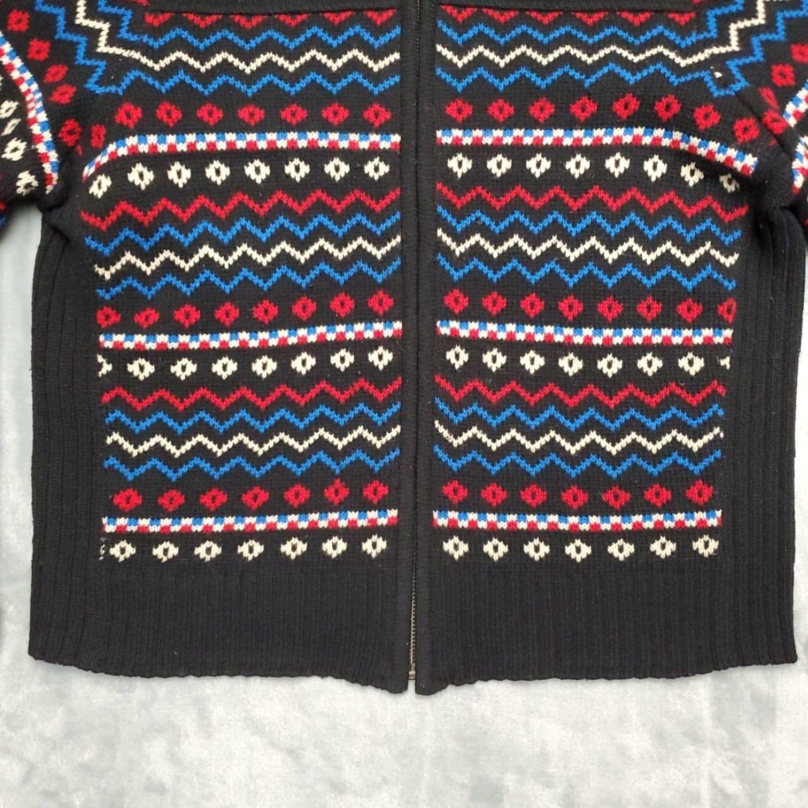 Vintage VINTAGE Limited America Wool Sweater Womens Large Black 90% Lambswool Fair Isle Nordic Geometric Size L / US 10 / IT 46 - 3 Thumbnail