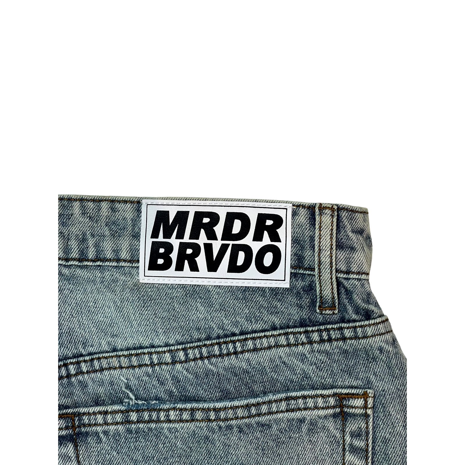 Who Decides War WDW Ultra Flare Scripture Denim Light Wash Jeans Size US 34 / EU 50 - 6 Thumbnail